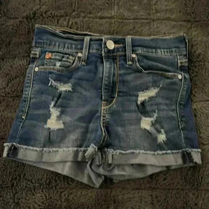 Levi’s high-rise distressed shorts
